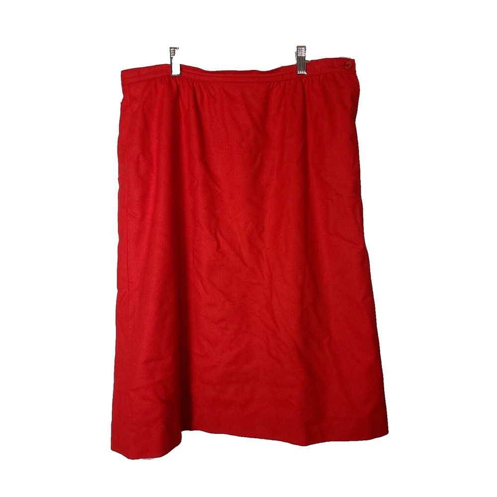 Vintage Pendleton Red 100% Virgin Wool Career Casual A-Line Skirt Womans Size 18